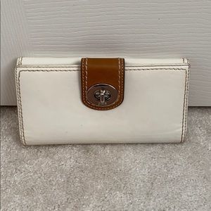 White and Brown Coach Wallet
